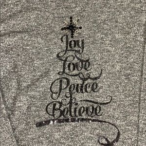 Women plus long sleeve sequin holiday sweatshirt